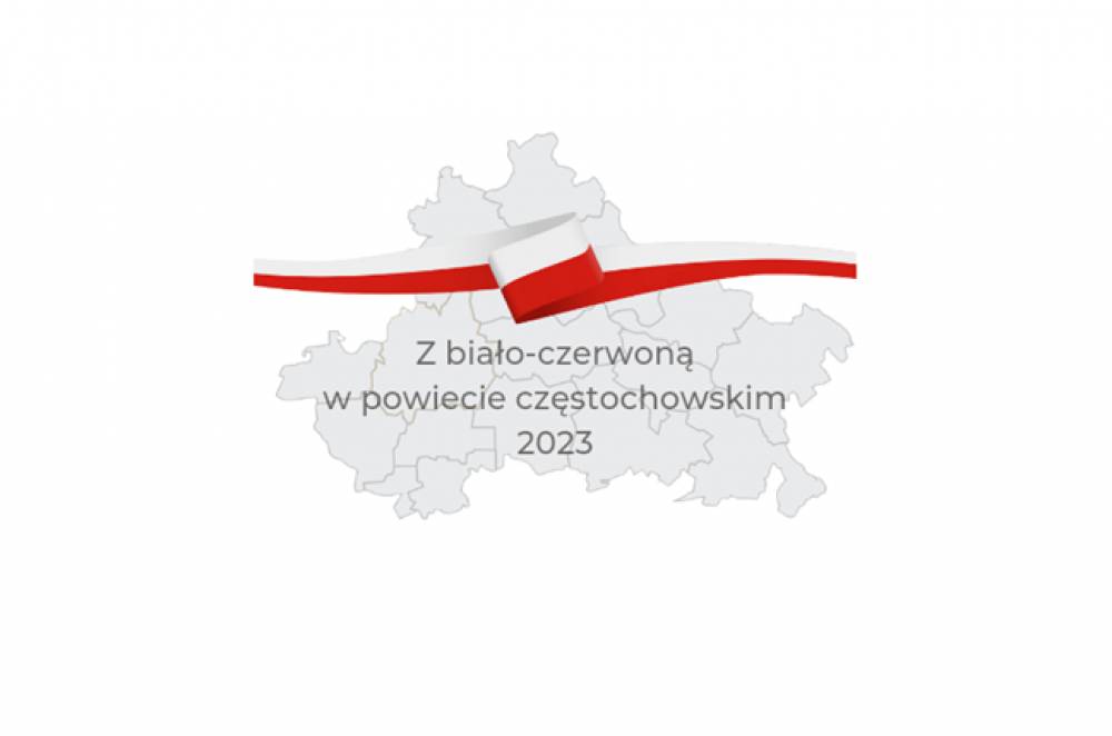 : Logotyp akcji "Z biało-czerwoną w powiecie częstochowskim 2023".